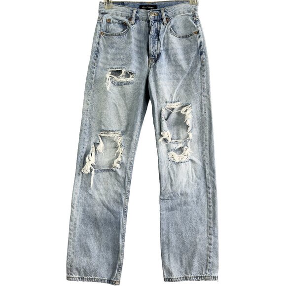 AEROPOSTALE 90s Baggy Jeans Women’s Size 4R Light Wash Distressed Straight Leg - Picture 1 of 13